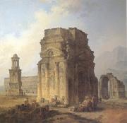 ROBERT, Hubert Triumphal Arch and Amphitheater at Orange (mk05) oil painting on canvas